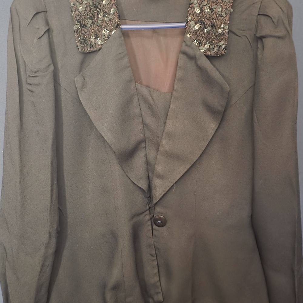 Elegant Black Women's Jacket with Embellished Collar